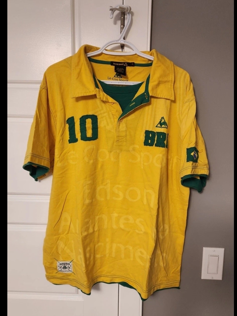 Le Coq Sportif Brasil Brazil Polo Soccer Shirt Size XL